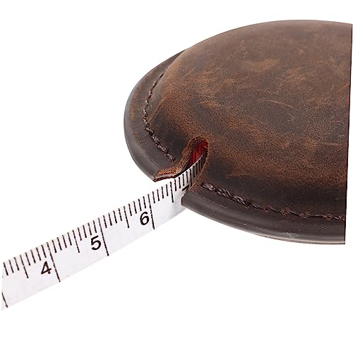 ARTIBETTER Mini -Bandmaßnahme Anhänger Miniband Maßband Körpermaßband Nähen Klebeband für den Körper messen Flexible Bandmaß Maßband nach Maß Nähband Maßbänder Oberschicht Rindsleder Kaffee von Artibetter