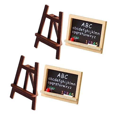 ARTIBETTER Miniatur Staffelei Holz mit Miniatur Kreidetafel Puppenhaus Zubehör Dekoratives Kunst und Spielzeugmodell Langlebiges Miniaturhaus Möbel Sicheres Accessoire von Artibetter