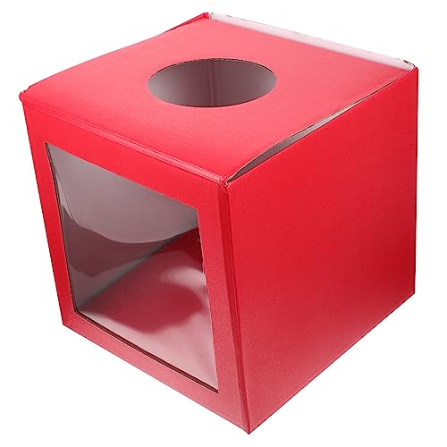 ARTIBETTER Multifunktionale Gewinnspielbox Durchsichtige Raffle Box für Events Spenden und Spiele Hochzeiten Jubiläen und Feiern Rotes Design für Festliche von Artibetter