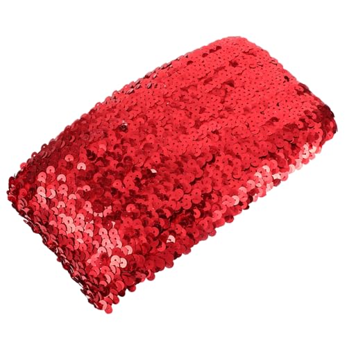 ARTIBETTER Pailletten -Elastizitätsgürtel Basteln Nähen Trimmen Zubehör Verzierungen trimmen Stoffbesatz mit Pailletten Metallic-Paillettenbesatz elastischer Paillettenbandbesatz Plastik rot von Artibetter