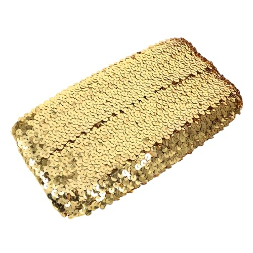 ARTIBETTER Pailletten -Elastizitätsgürtel Verzierungen trimmen Hochzeit für dekorativer Bastelbesatz zarter Paillettenbesatz Stickbänder Bänder Paillettenfransen Polyester Golden von Artibetter