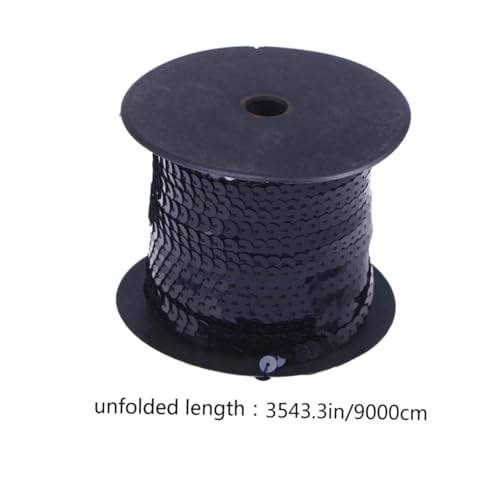 ARTIBETTER Pailletten Glitterschärpe für Diy Kleidung Yards Rolle Schwarz Elastisches PVC für Brautmode Hüte und Textilkunst Dekoration von Artibetter
