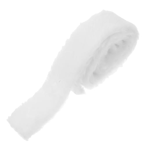 ARTIBETTER Plüschstoff Stoff für Kleidung Plüsch Trim DIY-Dekoration Eleganter Stoff Dekorationsstoff DIY Zubehör Kunststoff Schal mit Kunstpelzkragen Kunstpelzbesatz zum Nähen Polyester Weiß von Artibetter