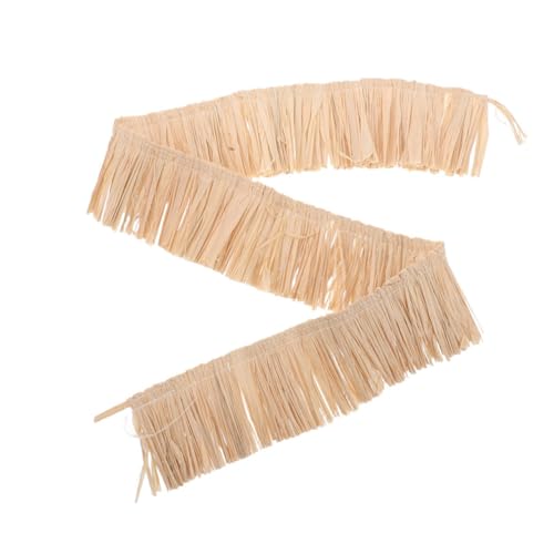 ARTIBETTER Rafia Webt Luau Grasrock Hawaiianischer Rock Herstellung Von Grasröcken Rattan-ornamente Hawaiianisches Accessoires Quasten Dekoration Bast Kleine Quasten Beige Natürliche Pflanzen von Artibetter