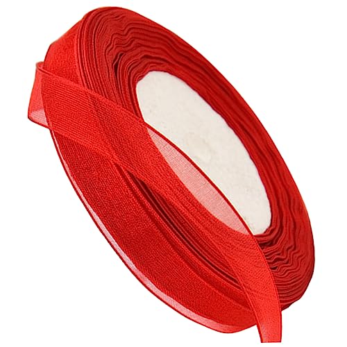 ARTIBETTER Rotes Chiffonband Dekoratives Geschenkband für Hochzeiten DIY Projekte Blumenarrangements und Geschenkverpackungen Hochwertiges Langlebiges Satinband für Bastelideen von Artibetter