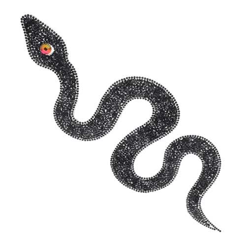 ARTIBETTER Schlangenförmiger Stoffaufnäher Mit Strasssteinen Glitzernde Schlangenflecken Schlangenpatches Aus Strass Schlangen-patches- Strass-stoffaufkleber Jacken-patch Stoff Schwarz ARTIBETTER Schlangenförmiger Stoffaufnäher Mit Strasssteinen Glitzernde Schlangenflecken Schlangenpatches Aus Strass Schlangen-patches- Strass-stoffaufkleber Jacken-patch Stoff Schwarz von Artibetter