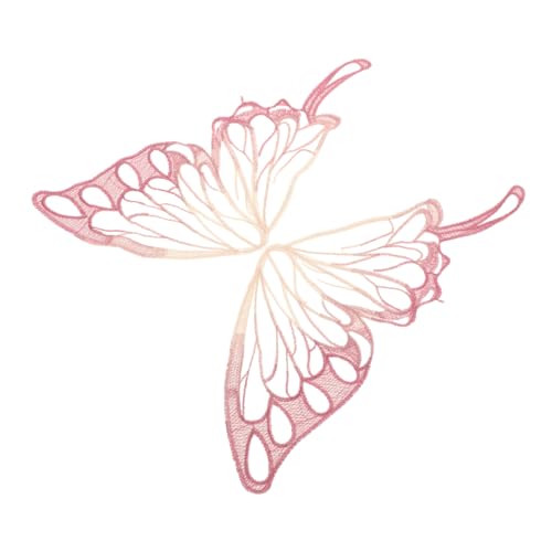 ARTIBETTER Schmetterlingsaufkleber Stoff Aufnäher für Kleidungsapplikationen bestickt Applikation nähen Patch Rosa Schmetterlings-Stickapplikation Flicken für Jacken Polyester von Artibetter