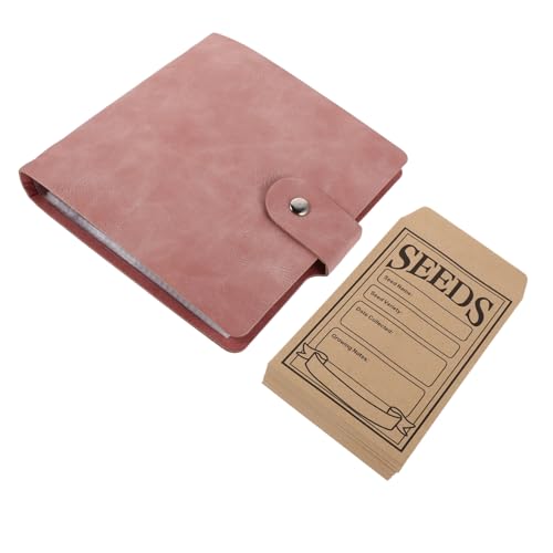 ARTIBETTER Seed Storage Album Albumkartenärmel Organisatoren der Saatgutlagerung Organisator für Gartensamen PU-Leder Rosa von Artibetter