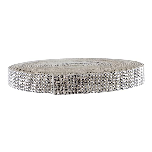 ARTIBETTER Selbstklebende Bohreraufkleber Strasssteine ​​zum Basteln selbstklebendes Diamantband Kristalle funkeln Material für Zierband-Patch Wickelband abschneiden Band umwickeln Silber von Artibetter