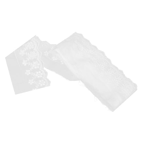 ARTIBETTER Stoffbesatz Kleid breit häkeln bestickt Streifen Randbesatz aus Baumwolle Brautschmuck Baumwollband zum Nähen applizierter Stoff Geschenkband Baumwollfaden Weiß von Artibetter