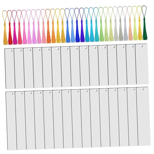 ARTIBETTER Teiliges DIY Lesezeichen aus Dichtem Karton Doppelseitig Sublimationsfähig Handgefertigte Blanko Buchseitenmarker mit Bunten Quasten Flach Liegend für Personalisierte ARTIBETTER Teiliges DIY Lesezeichen aus Dichtem Karton Doppelseitig Sublimationsfähig Handgefertigte Blanko Buchseitenmarker mit Bunten Quasten Flach Liegend für Personalisierte von Artibetter