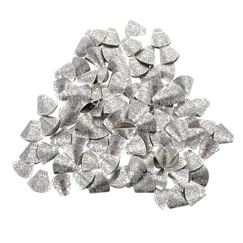 ARTIBETTER Teiliges Endkappen für Schmuckherstellung Langlebige Legierung Tassel End Caps Flach runde Fischmaulform Vielseitig für DIY Perlen und Quasten Basteln von Artibetter