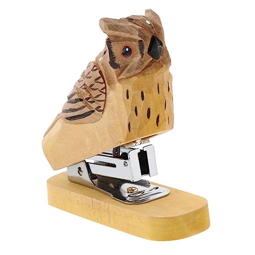 ARTIBETTER Tierischer Mini Heftgerät aus Holz für Büro und Schule Charmanter Katzenkopf Hefter für Erwachsene Praktische Büroaccessoires für Schreibtisch von Artibetter