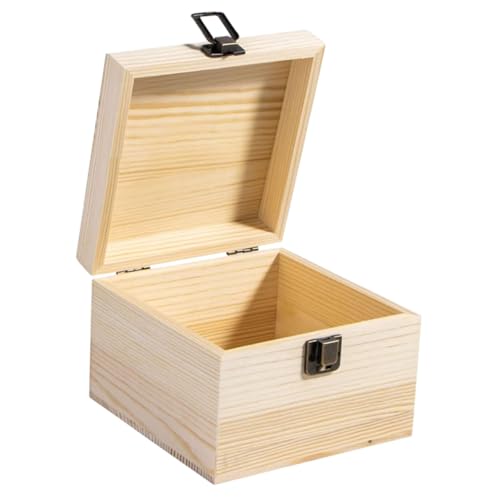 ARTIBETTER Unvollendete Holzkiste Mit Schloss Handgefertigte Schmuckaufbewahrung Für DIY Graffiti Holzkiste Juwelierorganisator Und Basteln Für Jungen von Artibetter