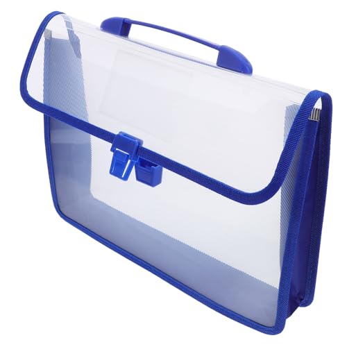 ARTIBETTER Wasserdichte Aktentasche Plastikfeile Tasche für Dokumentenmappen Kunststoffmappen mit Schnappverschluss Büroordner Transparente Dokumenttasche Tragetasche für Dokumente Blau von Artibetter