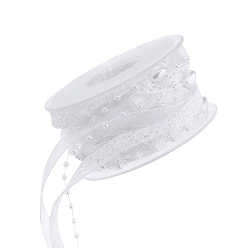 ARTIBETTER Weißes Perlenband Satinband für Hochzeit Geschenkverpackung DIY Basteln Party Dekoration Braut Geschenkband ARTIBETTER Weißes Perlenband Satinband für Hochzeit Geschenkverpackung DIY Basteln Party Dekoration Braut Geschenkband von Artibetter
