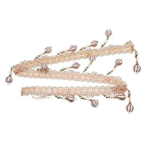 ARTIBETTER dekorative Perlenquaste hochzeitsdeko wedding decoration tischdeken hochzeitsdeco Vorhang Schneiderbedarf Perlenband Quasten geschenkband Perlenrand Sofa mit Fransen Plastik Beige von Artibetter