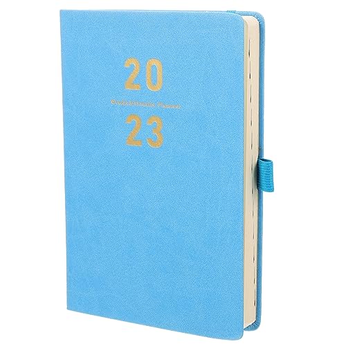 ARTIBETTER dekoratives Planer-Notizbuch Terminkalender 2023 täglich arbeiten Wochenplaner Notizblock gefüttert Geschäftsplaner Kalenderplaner-Notizbuch Planungsbuch Kunstleder Blau von Artibetter