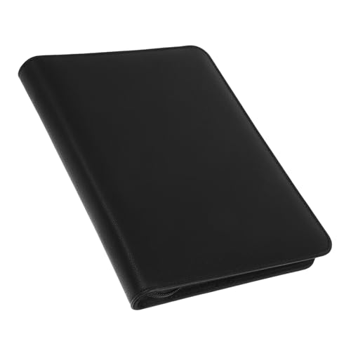 ARTIBETTER überprüfen Aktentasche mit Reißverschluss Portfolio mit Ringordner Dokumentenmappe mit Kartenfächern Schulmappen für die Mittelschule Portfolio-Ordner-Organizer Scheckbuch Pu Black von Artibetter