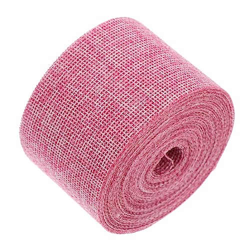 Artibetter 1 Rolle Gurtbandimitat Aus Leinen Mehrfarbig Dekorativ Natürlich Party Stoffband Wickelband Regenbogen Bänder Für Haare Dekoration Bast Hochzeit Rosa Betäuben von Artibetter