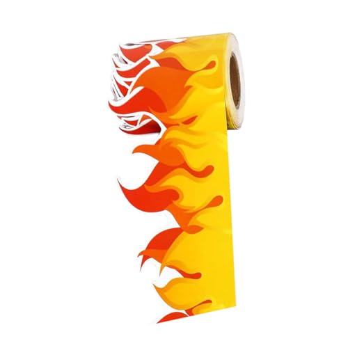 Artibetter 1 Rolle Tafel-Rand-Aufkleber Tafelrandaufkleber Pinnwand-Trim-Aufkleber Wandtattoos brennender, feuerförmiger Rand Pinnwand Dekorationen Aufkleber aus beschichtetem Papier rot von Artibetter