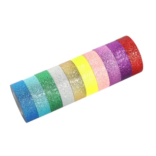 Artibetter 1 Satz DIY Glitzer Klebeband Teiliges Masking Tape Bunten Farben für Geschenkverpackungen Scrapbooking und Bastelarbeiten Einfach Abreißbar und Rückstandsfrei Entfernbar von Artibetter