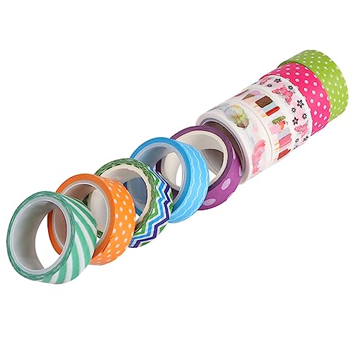 Artibetter 1 Satz Dekoratives Washi Klebeband Stilvolle Etiketten Für Tagebuch Scrapbooking Diy Projekte Bunte Handreißbare Papierbänder Für Notizbücher Und 10 Rollen von Artibetter