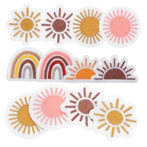 Artibetter 1 Satz Gestickter Stoffaufnäher Aufnäher Für Kleidung Flecken Stoffflicken Für Kleidung Dekorativ Produkt Sonne Nähen Patch Groß Bestickt Stickerei Polyester 16 Stück von Artibetter