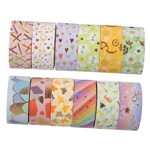 Artibetter 1 Satz Heißpräge-washi-tape Papier Spender Buchalbumband Streifen Waschband Scrapbooking Zubehör The Washi Tape Washi+-+tape Aufkleber Diy Klebeband Handkontoband Colorful 12rollen von Artibetter