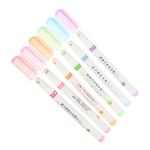 Artibetter 1 Satz Kurven-textmarker-set Kunst Fluoreszierend Markieren Süße Stifte Büro Mark Stift Kurvenstifte Praktischer Textmarker Kleiner Highlighter Abs 6 Stück von Artibetter