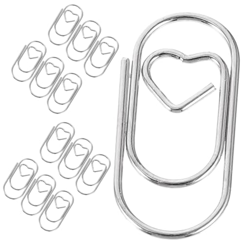 Artibetter 1 Satz Liebe Lesezeichen Pin Schreibwaren Kleine Büroklammern Geformt Sortiert Mini Dekorative Papierklamme Dokumentenklammern Aus Metall Bürobedarf Silver 50 Stück von Artibetter
