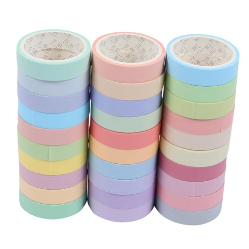 Artibetter 1 Satz Macaron-aufkleberrolle Farbig Pastellband Klebrig Maskierung Schreibwaren Buch Dekoration Bastelbedarf Tagebuch Klebeband Dekorationsaufkleber Japanisches Papier 30 Rollen von Artibetter