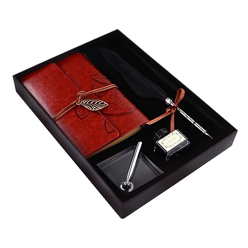 Artibetter 1 Satz Teiliges Set Retro Feder Tintenstift Notizbuch mit Ständer Elegante Schreibfeder für Kalligraphie und Kreative Notizen für und Persönliche Verwendung von Artibetter