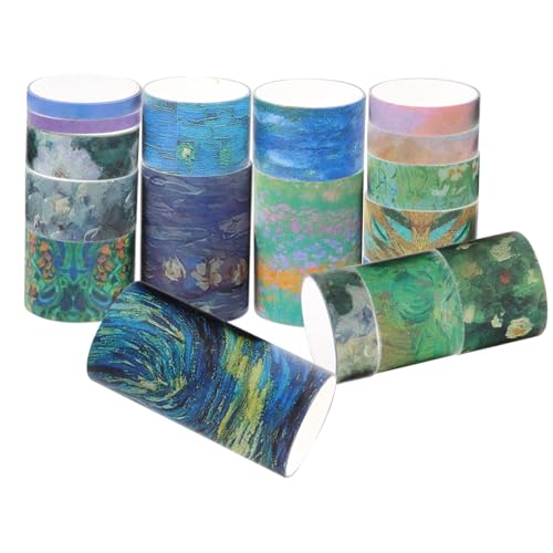 Artibetter 1 Satz Van Gogh Ölgemälde Klebeband Aufkleber Abdeckband Doppelklebeband White Out Tape Leinwandband Reflektierendes Klebeband Etikettenband Transparentes Ditsy Tapes 18Rollen von Artibetter