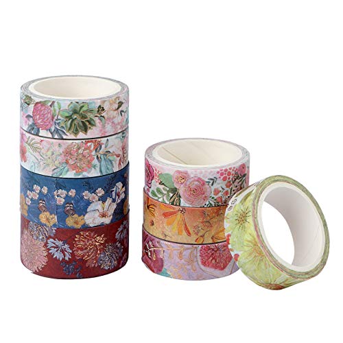 Artibetter 1 Satz Washi Tape Blütenmuster Mit Bronzing Dekoratives Klebeband Für Diy Projekte Pro Für Scrapbooking Und Geschenkverpackung 8rollen von Artibetter