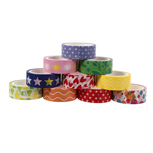Artibetter 1 Satz Washi Tape Set Diy Farbige Papier Klebebänder Dekoratives Masking Tape Für Scrapbooking Handbuch Journal Und Kunsthandwerk 10 Rollen von Artibetter