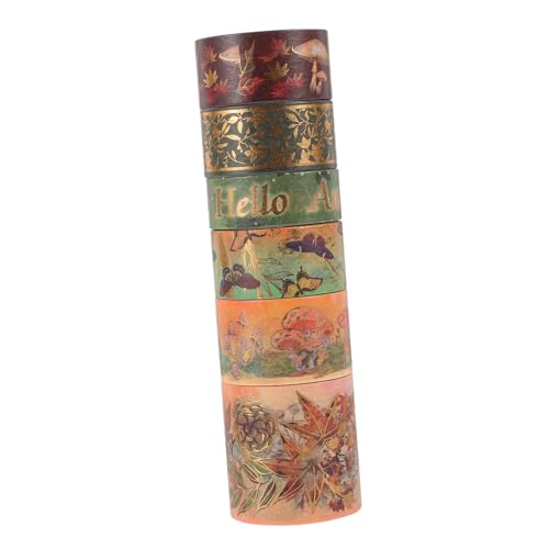Artibetter 1 Satz Washi-tape Vintage Junk Journal Paper Zeitschriftenzubehör Papier The Washi Tape Bastelmaterial Notizbuch Diy Washi Tape Scrapbook-klebebänder Selber Machen 6rollen von Artibetter