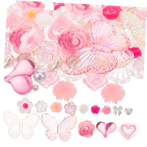 Artibetter 1 Schachtel Acrylperlen haircharm haarsschmuck accesories vorhänge mit kunststoffperlen charms Herstellung Reiz Zubehör Perlen für Armbänder Perlen klein Perlen Rosa von Artibetter