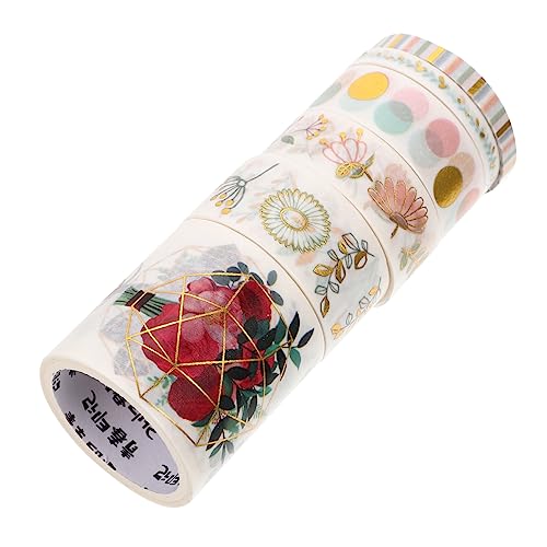 Artibetter 1 Schachtel Washi Tape Dekorative Klebebänder für DIY Bastelprojekte mit Kreativen Mustern und Goldener Prägung für Scrapbooking Geschenkverpackung und Handarbeit von Artibetter