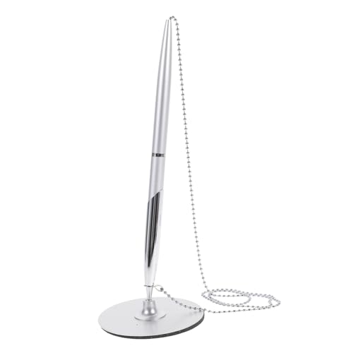 Artibetter 1 Stück Metallschildstift Rostfrei Schreibwaren Schreibtischstift Mit Kette Schreiben Kugelschreiber Counter-service-stift Silber von Artibetter
