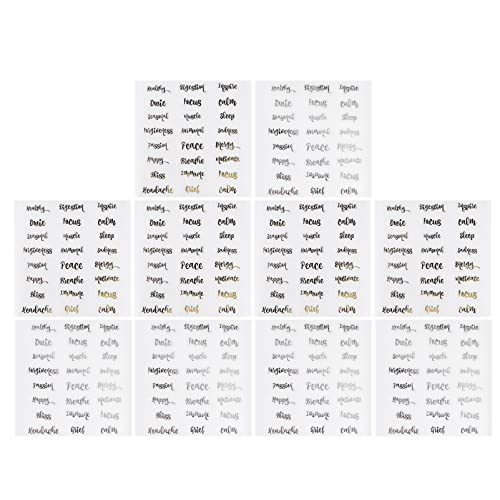 Artibetter 10 Blatt Pack Selbstklebende Etiketten für Ätherische Öle Gold und Silber Beschriften von Flaschen für Einfache Organisation von Duftölen und Artibetter 10 Blatt Pack Selbstklebende Etiketten für Ätherische Öle Gold und Silber Beschriften von Flaschen für Einfache Organisation von Duftölen und von Artibetter