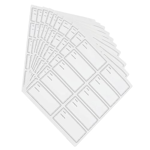 Artibetter 10 Blatt Wasserdichte Etiketten für Lebensmittel Multifunktionale Aufkleber für Flaschen Kennzeichnen von Haltbarkeitsdaten Organisation von Vorräten von Artibetter