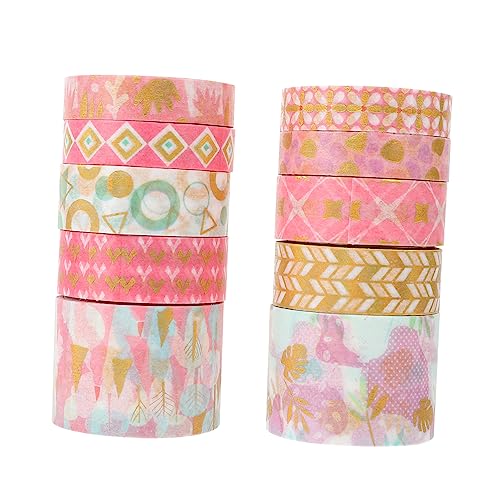 Artibetter 10 Rollen Dekorative Washi Tapes Klebebänder für DIY Projekte Scrapbooking und Planer Vielseitige Designs für Notizbücher und Bastelarbeiten von Artibetter