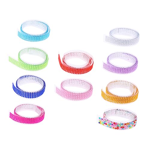 Artibetter 10 Rollen Farben Acryl Diy Strassband Dekoratives Klebeband für Basteln Journale Planer Tassen und Zufällige Farben Zufällige Farbe von Artibetter