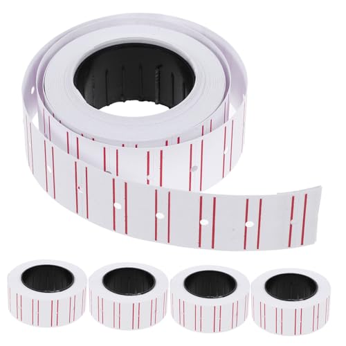 Artibetter 10 Rollen Preisschilder Etikettenpapier für Preismarkierer Einreihige Weiße Preisaufkleber mit Roter Nachfüllrollen für Preisetikettiermaschine Geeignet für Supermärkte und von Artibetter