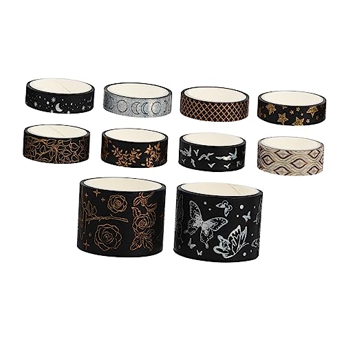 Artibetter 10 Rollen Washi Tape mit Leuchtenden Mustern Dekoratives Scrapbook Klebeband Selbstklebendes Masking Tape für Diy Bastelarbeiten Planer Geschenkverpackungen Kreative Gestaltung von Artibetter