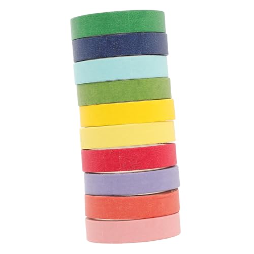 Artibetter 10 Rollen Washi Tapes Klebeband Regenbogenfarben für DIY Scrapbooking Planner Journals und Kreative Bastelprojekte Einfach Anzuwenden und Überall Haftend von Artibetter