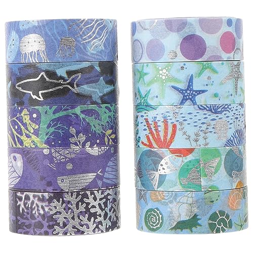 Artibetter 10 Rollen Wunderschöne Ocean Washi Tapes Dekorative Klebebänder für Scrapbooking Journaling und Diy Projekte für Handbücher Tagebücher und Fotoalben von Artibetter