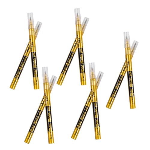 Artibetter 10 Stück Öliger Markierungsstift Farbe Für Schuhe Felsmalerei-marker Kalligraphie-marker Marker Für Glas Ölstift Lackmarker Mit Feiner Spitze Nagelkunststifte Plastik Golden von Artibetter