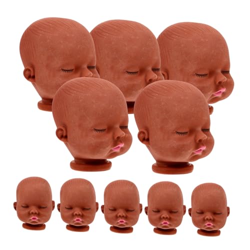 Artibetter 10 Stück Puppenkopfzubehör Mini Puppenzubehör Zubehör für Babypuppen unser häkeln Puppenteile zum Basteln Puppenköpfe Puppenkopf reparieren Vinyl Coffee von Artibetter